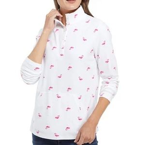 Kim Rogers Petite Long Sleeve Printed Button Placket Top NWTs